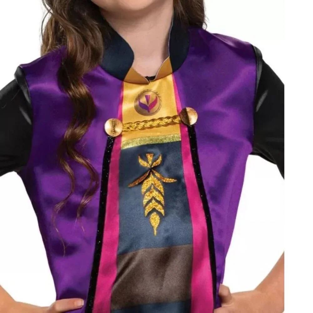 Princess Anna Dress & Wig Halloween Costume 4/6 Disney Frozen Purple Girls